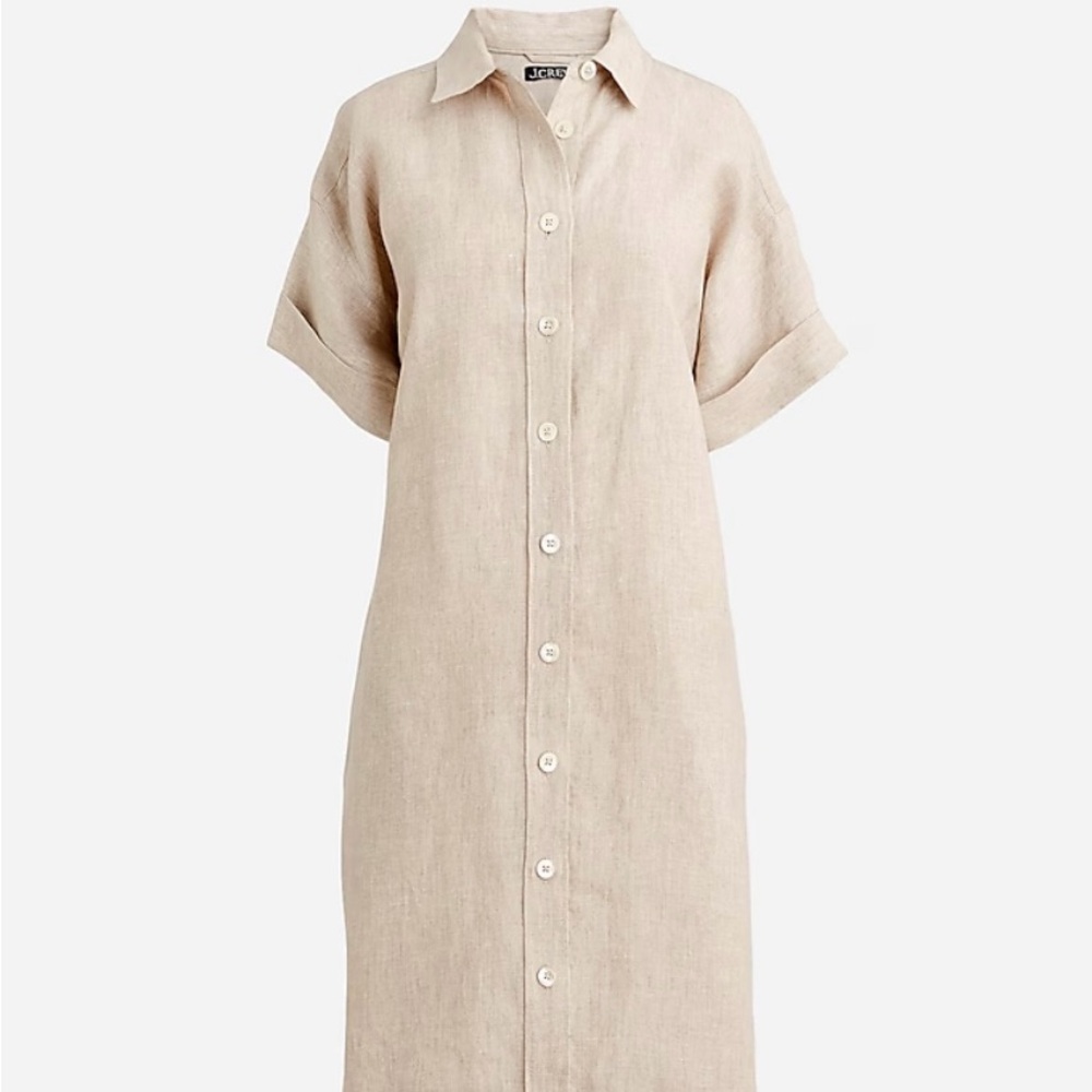 NWT Jcrew size XXS flax color linen dress.